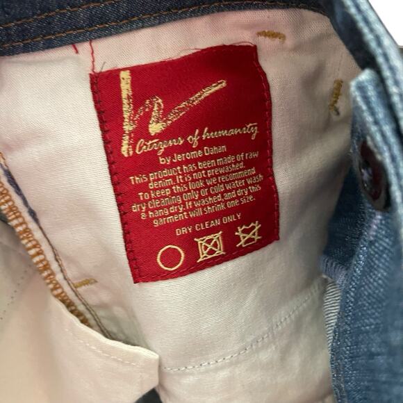 COH Citizens of Humanity 29 Mini Jean Skirt Denim Blue Y2K Pleated Short - Picture 3 of 13